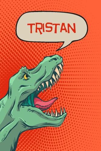 Tristan: Personalized Dino Isometric Dot Paper Notebook 120 Pages 6x9