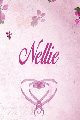 Nellie: Personalised Name Notebook/Journal Gift For Women & Girls 100 Pages (Pink Floral Design) for School, Writing Poetry, Diary to Write in, Gratitude Wr
