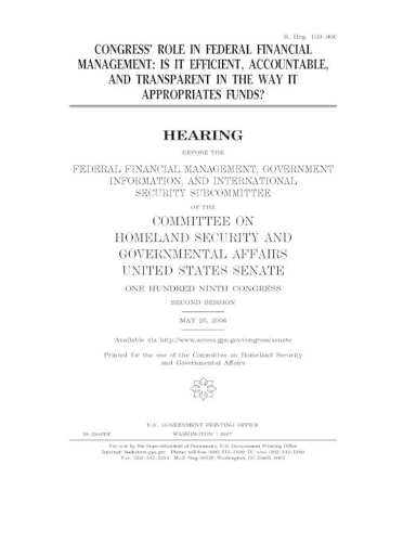 Congress' role in federal financial management