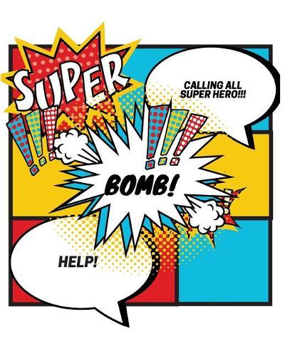 Calling Super Hero!: Blank Comic Book for Creative Writing Drawing Own Cartoon, 8x10 In, 4-6 Panels