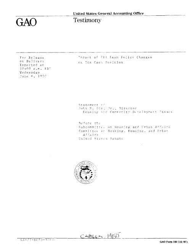 Impact of FHA Loan Policy Changes on Its Cash Position