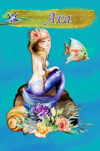 Heavenly Mermaid Ava: Wide Ruled Composition Book Diary Lined Journal