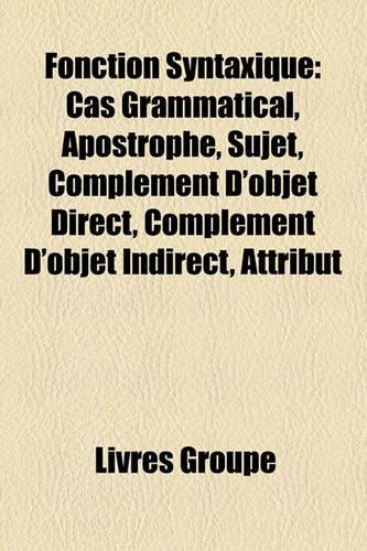 Fonction Syntaxique
