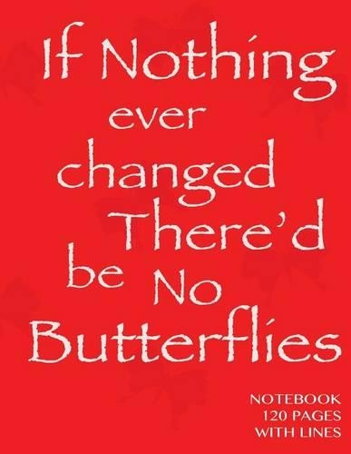 Notebook 120 pages with lines: If Nothing Changes Notebook with red cover, ruled notebook, perfect bound, ideal for composition notebook or journal