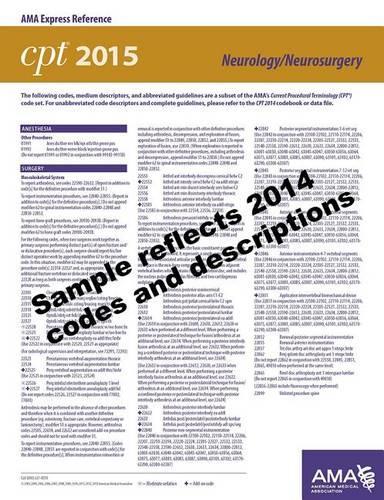 CPT 2015 Express Reference Coding Card: Neurology/Neurosurgery