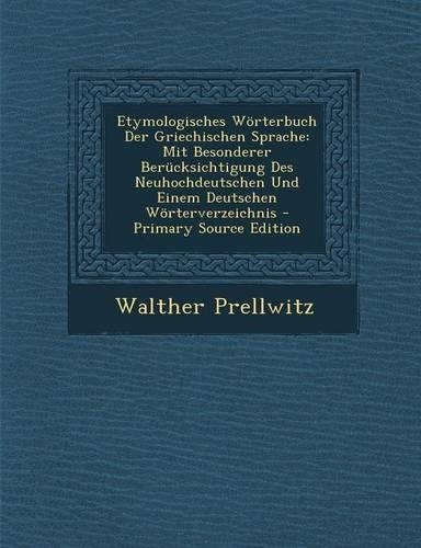 Etymologisches Worterbuch Der Griechischen Sprache