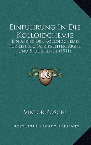 Einfuhrung In Die Kolloidchemie