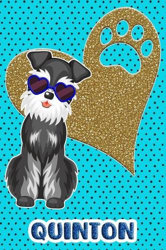 Schnauzer Life Quinton: College Ruled Composition Book Diary Lined Journal Blue