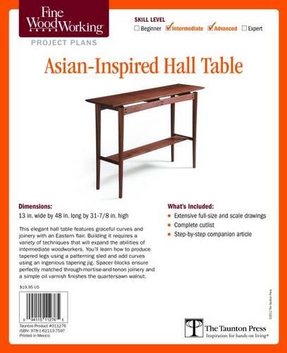 Fine Woodworking's Asian-Inspired Hall Table Plan
