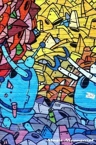 Music Manuscript Paper: Robot Cartoon Colorful, Blank Sheet Music Book, Guitar Tab, Musicians Lyrics Notebook, Music Manuscript Paper, Staff Paper, Song Writing Journal, Li