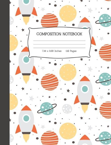 Composition Notebook: Rocket Ship Wide Ruled Lined Journal