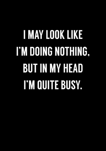 I May Look Like I'm Doing Nothing, But in My Head I'm Quite Busy.