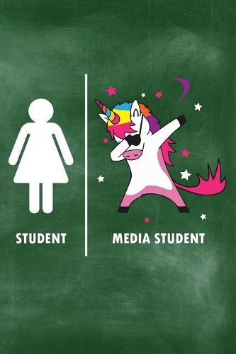 Student Media Student: Funny Media Student Vs Normal Student Dabbing Unicorn Journal / Notebook / Diary Gift (6 X 9 - 110 Blank Pages)