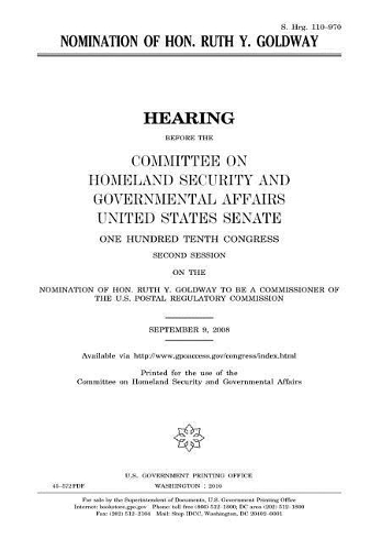 Nomination of Hon. Ruth Y. Goldway