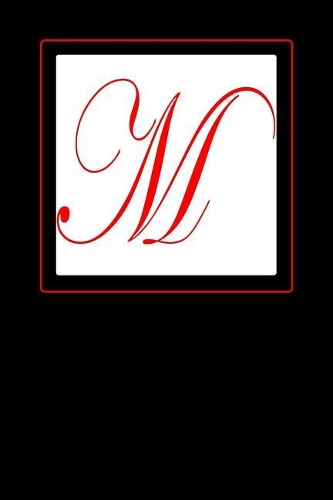 M: Monogrammed Journal with a Stately Red Capital Letter M on a White Background