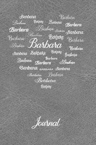 Personalized Journal - Barbara: Grey Leather Look Background