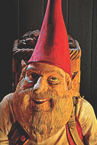 Creepy Smiling Gnome Elf: Journal Notebook with blank lined pages for Gnome Elf Lovers Gardeners Wood Carving