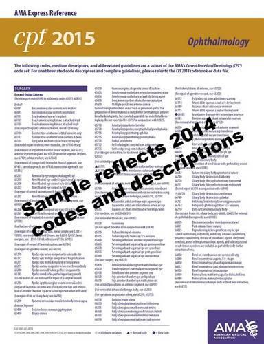 CPT 2015 Express Reference Coding Card: Ophthalmology