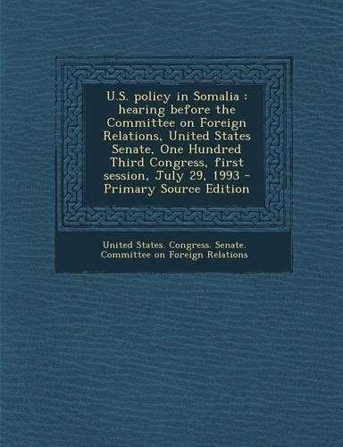 U.S. Policy in Somalia