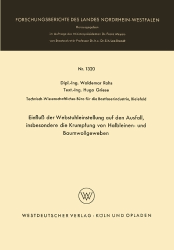 Einfluß der Webstuhleinstellung auf den Ausfall, insbesondere die Krumpfung von Halbleinen- und Baumwollgeweben