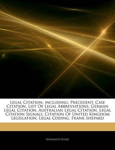 Articles on Legal Citation, Including