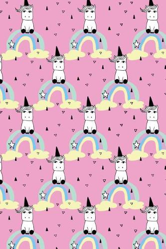 Journal Notebook Little Unicorns On Rainbows Pattern 2