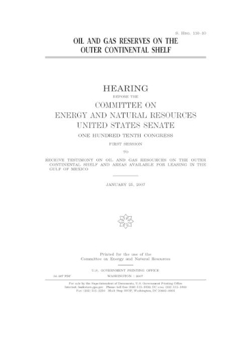 Oil and gas reserves on the outer continental shelf
