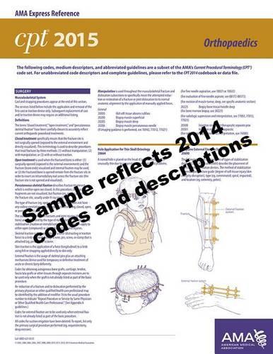 CPT 2015 Express Reference Coding Card: Orthopaedics