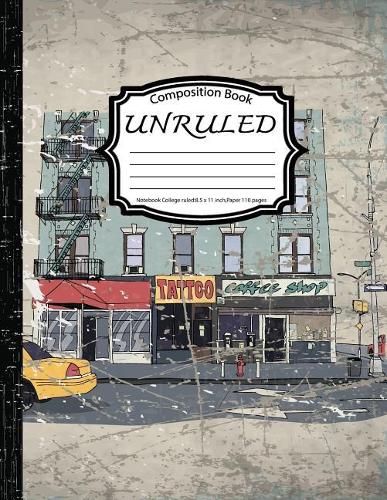 Unruled Composition Book: Notebook College ruled: Taxi Vintage: (Composition Book Journal: Notebook 8.5 x 11 inch, Paper 110 pages)