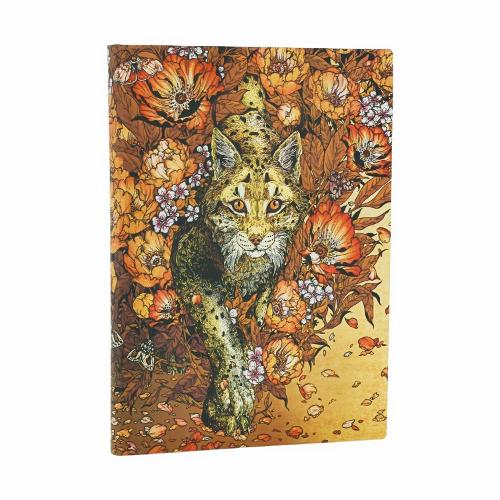 Lynx Rising (Erica Williams Art) Midi Unlined Softcover Flexi Journal (Elastic Band Closure)