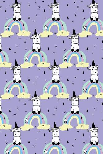 Journal Notebook Little Unicorns On Rainbows Pattern 3