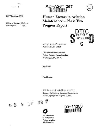 Human Factors in Aviation Maintenance Microform: Phase Two, Progress Report