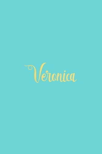 Veronica: Personalized Name Turquoise Matte Soft Cover Notebook Journal to Write In. 120 Blank Lined Pages