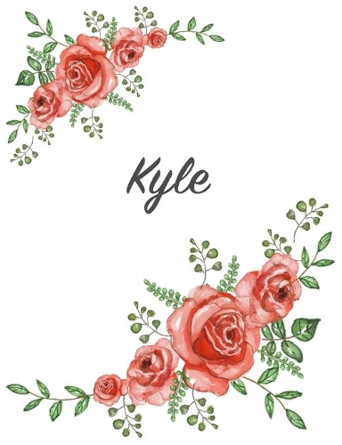 Kyle: Personalized Composition Notebook - Vintage Floral Pattern (Red Rose Blooms). College Ruled (Lined) Journal for School Notes, Diary, Journaling. Flo