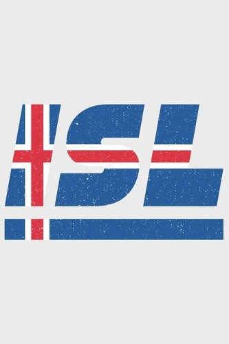 Isl: Iceland notebook with lined 120 pages in white. College ruled memo book with the iceland flag