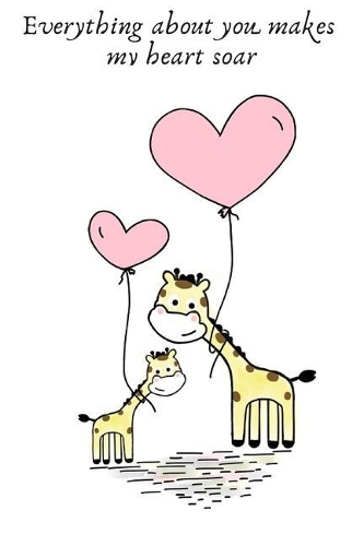 Everything about You Makes My Heart Soar: Valentines Day Gifts for 9 Year Olds .- Lined Gift Notebook Journal for Giraffe Lover