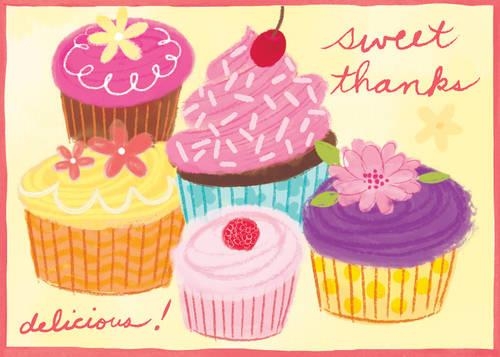 Cupcakes Parcel Thank You Notes: (English)