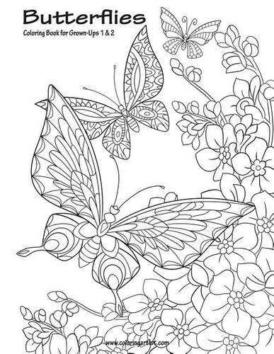 Butterflies Coloring Book for Grown-Ups 1 & 2: (English)