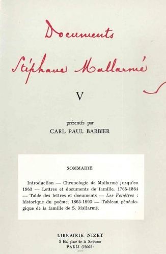 Documents Stephane Mallarme V