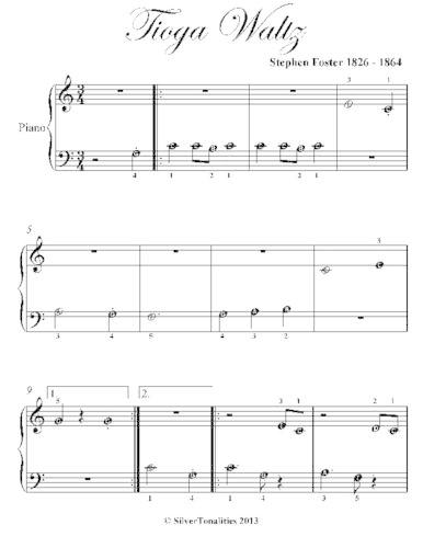 Tioga Waltz Beginner Piano Sheet Music