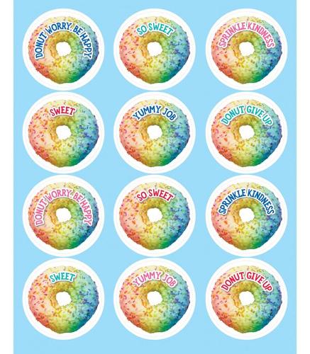 Industrial Cafe Rainbow Donuts Motivational Stickers