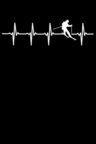 Skifahrer Notizbuch: A5 Kariert 108 Seiten - Skifahren Herzschlag Heartbeat Notizheft - Geschenk für Skifahrer