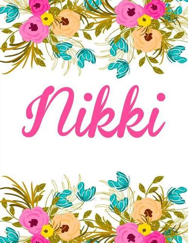 Nikki: Personalised Name Notebook/Journal Gift For Women & Girls 100 Pages (White Floral Design)