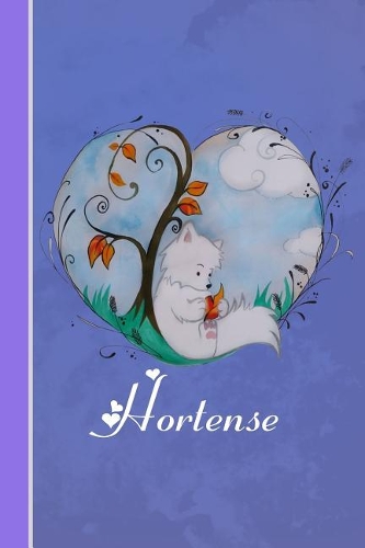 Hortense: Cahier Personnalisé - Fox Avec Coeur - Couverture Souple - 120 Pages - Vide - Notebook - Journal Intime - Scrapbook - Idée Cadeau