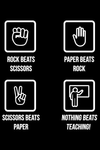 Rock Beat Scissors Paper Beats Rock Scissors Beats Paper Nothing Beats Teaching