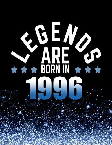 Legends Are Born in 1996: Birthday Notebook/Journal for Writing 100 Lined Pages, Year 1996 Birthday Gift for Men, Keepsake (Blue & Black)