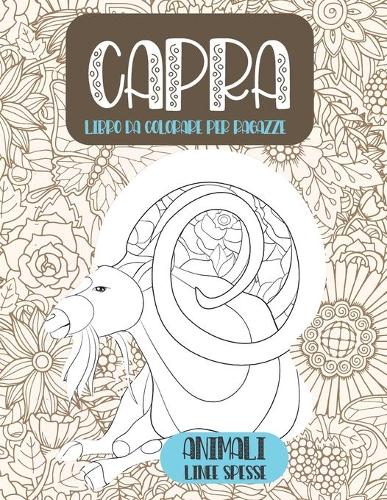 Libro da colorare per ragazze - Linee spesse - Animali - Capra