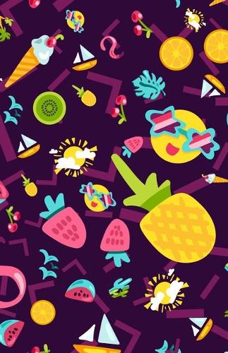 A5 Lined Notebook 110 Pages: Funny Ruled Journal Stylish Tropical Summer Vacation Beach Pinapple Fruit 08A. Cute Unique Student Teacher Blank Scrapbook/ Composition/ Planner Gre