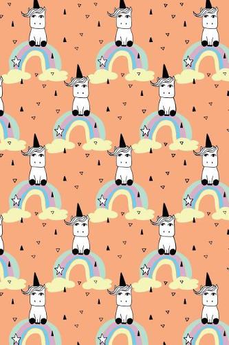 Journal Notebook Little Unicorns On Rainbows Pattern 5