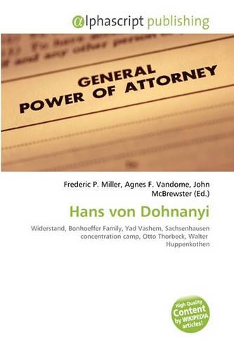 Hans Von Dohnanyi: (English)